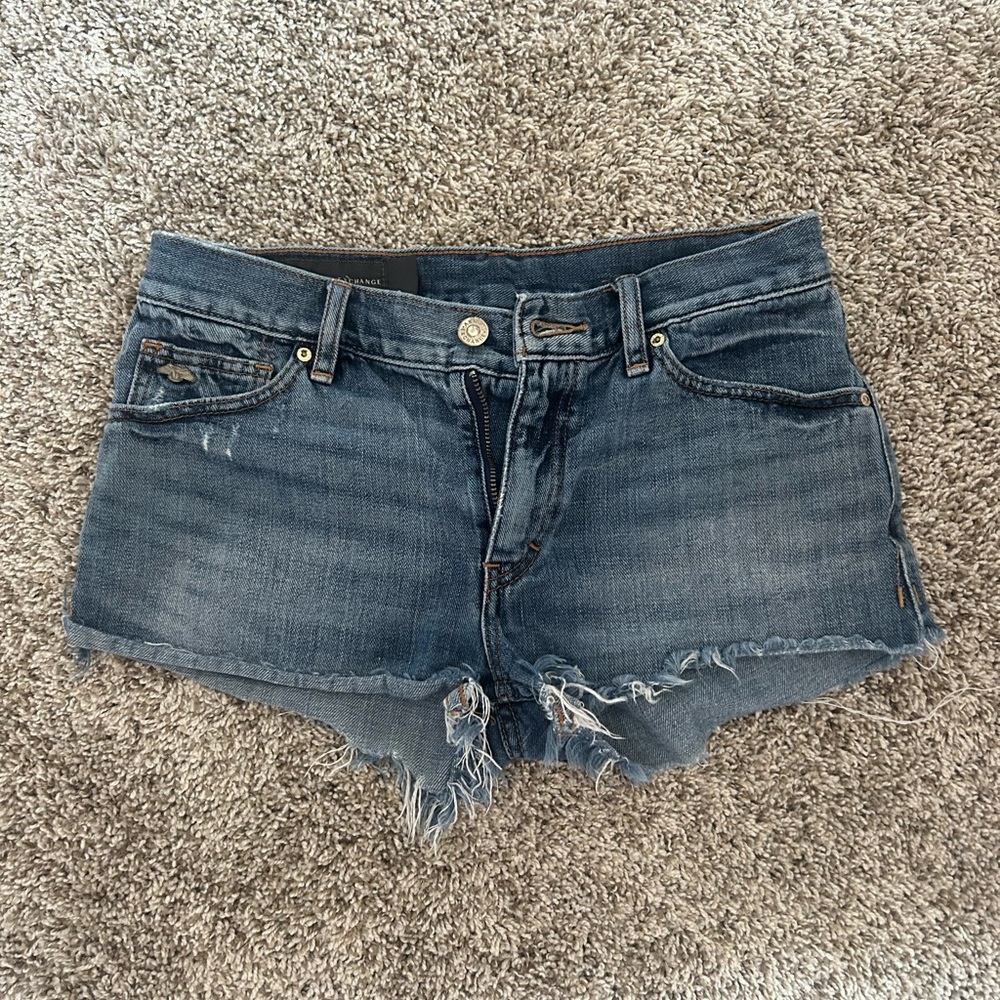 A/X Armani Exchange Distressed Blue Jean Shorts